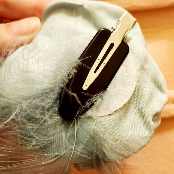 Satin flower hair clip fascinator - Picture 4 of 4